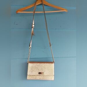 Gold Crossbody Bag with Chain Strap